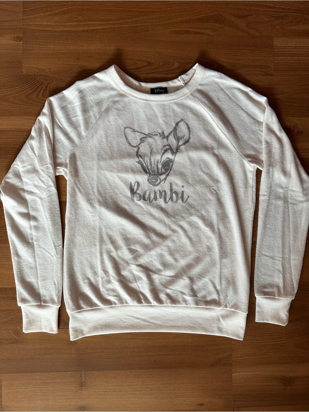 Disney Off White Sweatshirt with Gray Bambi Sketch